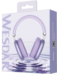 Wesdar Over-Ear Metal Purple Wireless Bluetooth Headsets (ANC&ENC)