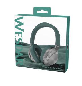 WEDSAR Bluetooth 5.4 Earmuff Headphones with Soft Ear Cushions & ENC - Green
