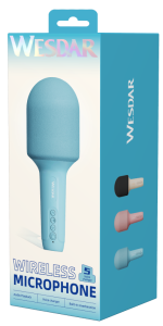 Karaoke Microphone, Portable Bt Speaker -Blue