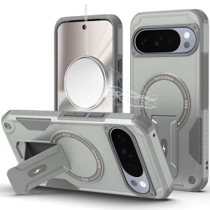 For Pixel 10 Pro XL Sturdy Bracket Kickstand Magnetic Hybrid - Grey