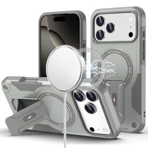 For iPhone 17 Pro Max Sturdy Bracket Kickstand Magnetic Hybrid - Grey