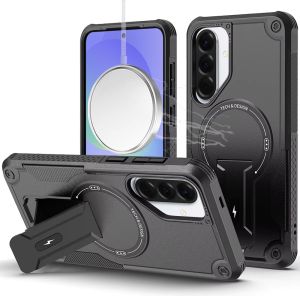 For Samsung Galaxy A37 Sturdy Bracket Kickstand Magnetic Hybrid - Black