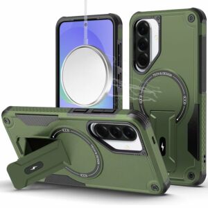 For Samsung Galaxy A37 / A36 Sturdy Bracket Kickstand Magnetic Hybrid - Midnight Green
