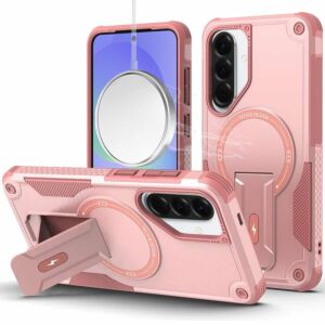 For Samsung Galaxy A37 / A36 Sturdy Bracket Kickstand Magnetic Hybrid - Pink