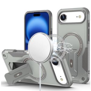 For iPhone 17 Air Sturdy Bracket Kickstand Magnetic Hybrid - Grey