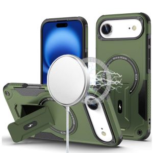For iPhone 17 Air Sturdy Bracket Kickstand Magnetic Hybrid - Midnight Green
