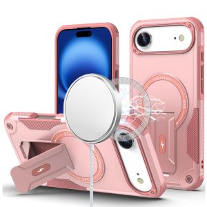 For iPhone 17 Air Sturdy Bracket Kickstand Magnetic Hybrid - Pink