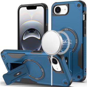For iPhone 17E / 16E / SE4 Sturdy Bracket Kickstand Magnetic Hybrid - Blue