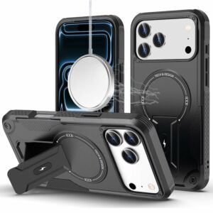 For Apple iPhone 18 Pro Max Sturdy Bracket Kickstand Magnetic Hybrid - Black
