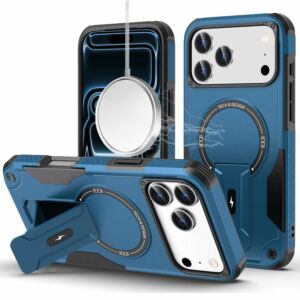 For Apple iPhone 18 Pro Max Sturdy Bracket Kickstand Magnetic Hybrid - Blue
