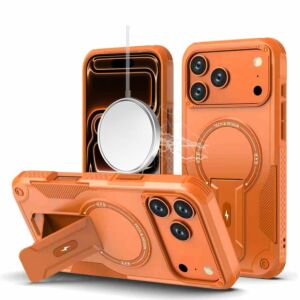 For Apple iPhone 18 Pro Max Sturdy Bracket Kickstand Magnetic Hybrid - Cosmic Orange