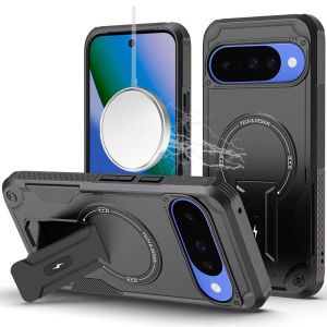 For Google Pixel 10/10 Pro Sturdy Bracket Kickstand Magnetic Hybrid - Black