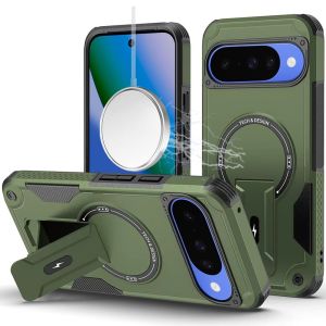 For Google Pixel 10/10 Pro Sturdy Bracket Kickstand Magnetic Hybrid - Midnight Green