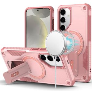 For Samsung S25 Sturdy Bracket Kickstand Magnetic Hybrid - Pink