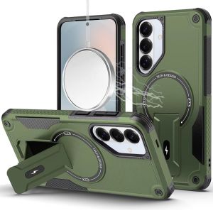 For Samsung s26 Sturdy Bracket Kickstand Magnetic Hybrid - Midnight Green