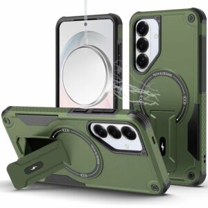 For Samsung Galaxy s26 FE Sturdy Bracket Kickstand Magnetic Hybrid - Midnight Green