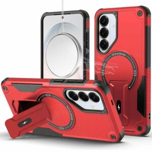For Samsung Galaxy s26 FE Sturdy Bracket Kickstand Magnetic Hybrid - Red