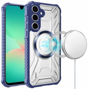 For Samsung Galaxy A27 [Magnetic Circle] CD Pattern Transparent Rugged Hybrid - Dark Blue