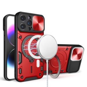 For iPhone 13/14 Magnetic Matching Ring Stand Full Rotation Matte Hybrid - Blue
