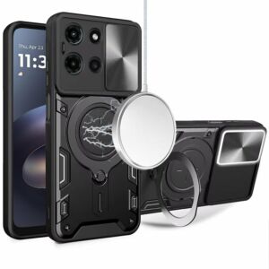 For Motorola Moto G 5G 2025 / 2026 / G Play 2026 Magnetic Ring Stand Classic Design FULL Camera Protection Hybrid Case - Black
