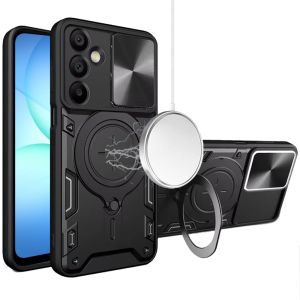For Samsung A17 5G Magnetic Ring Stand Classic Design FULL Camera Protection Hybrid Case - Black