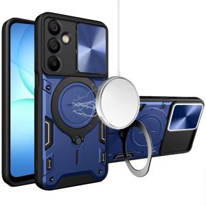 For Samsung A17 5G Magnetic Ring Stand Classic Design FULL Camera Protection Hybrid Case - Blue