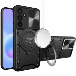 For Samsung Galaxy A57 Magnetic Ring Stand Classic Design FULL Camera Protection Hybrid Case - Black