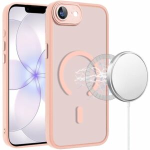 For iPhone 17E / 16E / SE4 Matte Frosted Magnetic Hybrid Case with Covered Camera Protection - Light Pink