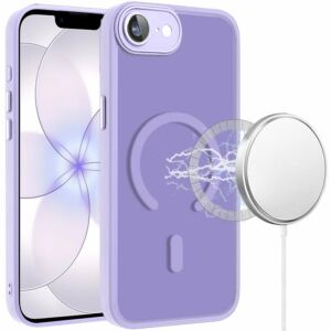 For iPhone 17E / 16E / SE4 Matte Frosted Magnetic Hybrid Case with Covered Camera Protection - Light Purple