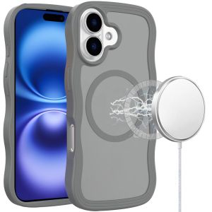 For iPhone 17 Grip Hand Magnetic Ring HQ Hybrid - Grey