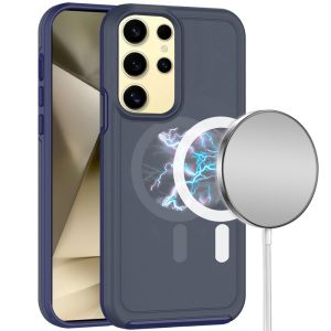 For Samsung Galaxy s24 Magnetic Ring Circle Guard Fused Ultimate Hybrid Case - Blue
