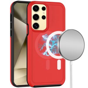 For Samsung Galaxy s24 Plus Magnetic Ring Circle Guard Fused Ultimate Hybrid Case - Red