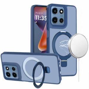 For Moto G 5G 2025/2026 - G Play 2026 - Multi-Functional Card Magnetic Ring Stand Hybrid Camera Case Cover - Black