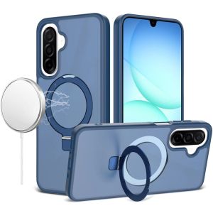 For Samsung A17 5G Magnetic Matching Ring Stand Full Rotation Matte Hybrid - Blue
