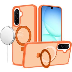 For Samsung A17 5G Magnetic Matching Ring Stand Full Rotation Matte Hybrid - Cosmic Orange