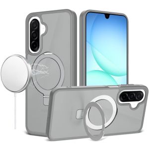 For Samsung A17 5G Magnetic Matching Ring Stand Full Rotation Matte Hybrid - Grey