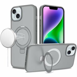 For iPhone 14/13 Loop Hybrid with [Magnetic Ring Circle] 360 degrees Rotational Kickstand Case Cover - Red
