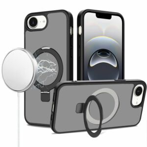 For iPhone 16E (E edition) / SE4 (2025) CHROME HQ Rotational Magnetic Ring Hybrid - Cosmic Orange