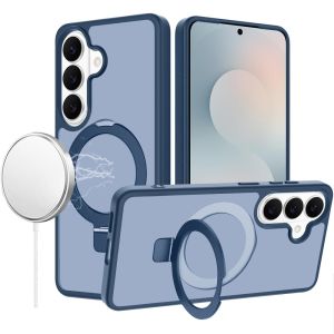 For Samsung s26 Magnetic Matching Ring Stand Full Rotation Matte Hybrid - Blue