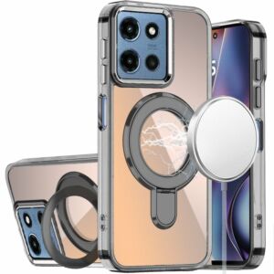 For Moto G 5G 2025/2026 - G Play 2026 - Robust Magnetic Kickstand Hybrid Case Cover - Black