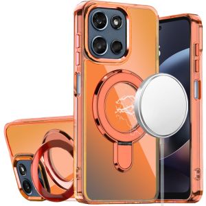For Motorola Moto G 5G 2025 CHROME HQ Rotational Magnetic Ring Hybrid - Cosmic Orange