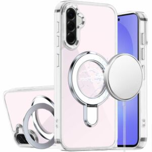 For Samsung Galaxy A37 / A36 CHROME HQ Rotational Magnetic Ring Hybrid - Clear