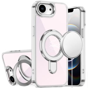For iPhone 16E (E edition) / SE4 (2025) CHROME HQ Rotational Magnetic Ring Hybrid - Clear