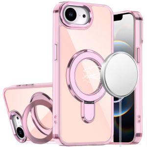 For iPhone 16E (E edition) / SE4 (2025) CHROME HQ Rotational Magnetic Ring Hybrid - Light Pink