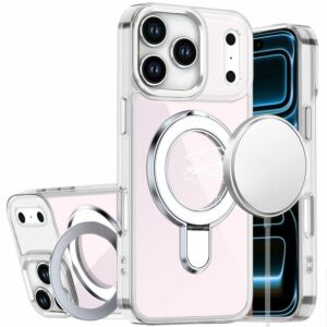 For Apple iPhone 18 Pro Max CHROME HQ Rotational Magnetic Ring Hybrid - Clear