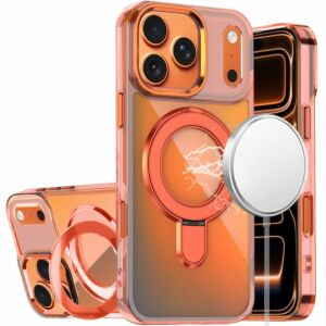 For Apple iPhone 18 Pro Max CHROME HQ Rotational Magnetic Ring Hybrid - Cosmic Orange
