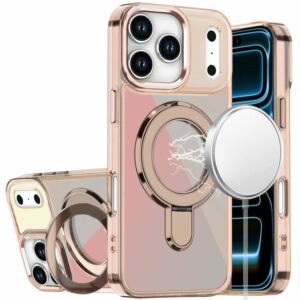For Apple iPhone 18 Pro Max CHROME HQ Rotational Magnetic Ring Hybrid - Desert Titanium
