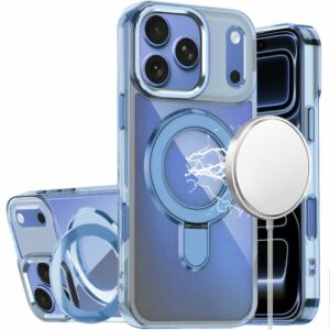 For Apple iPhone 18 Pro Max CHROME HQ Rotational Magnetic Ring Hybrid - Light Blue