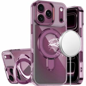 For Apple iPhone 18 Pro CHROME HQ Rotational Magnetic Ring Hybrid - Dark Cherry