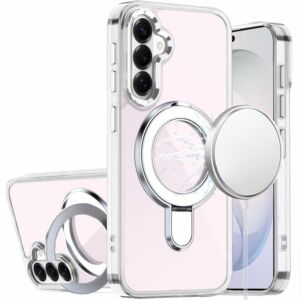 For Samsung Galaxy s26 FE CHROME HQ Rotational Magnetic Ring Hybrid - Clear